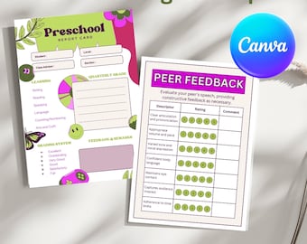 Preschool Progress Report Template: Child Development Assessment (Digital Download)