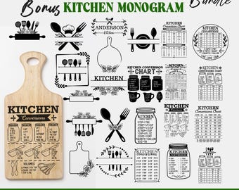 Kitchen Conversion Chart SVG: Decorative Kitchen Sign, Cricut Cut File
