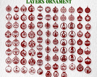 Weihnachtsschmuck SVG Bundle: Laser Cut Files, Christbaumkugel Designs (Digitaler Download)