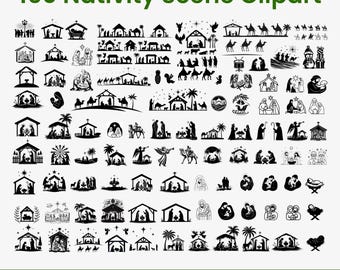 Nativity Scene SVG Clipart Bundle (Digital Download)