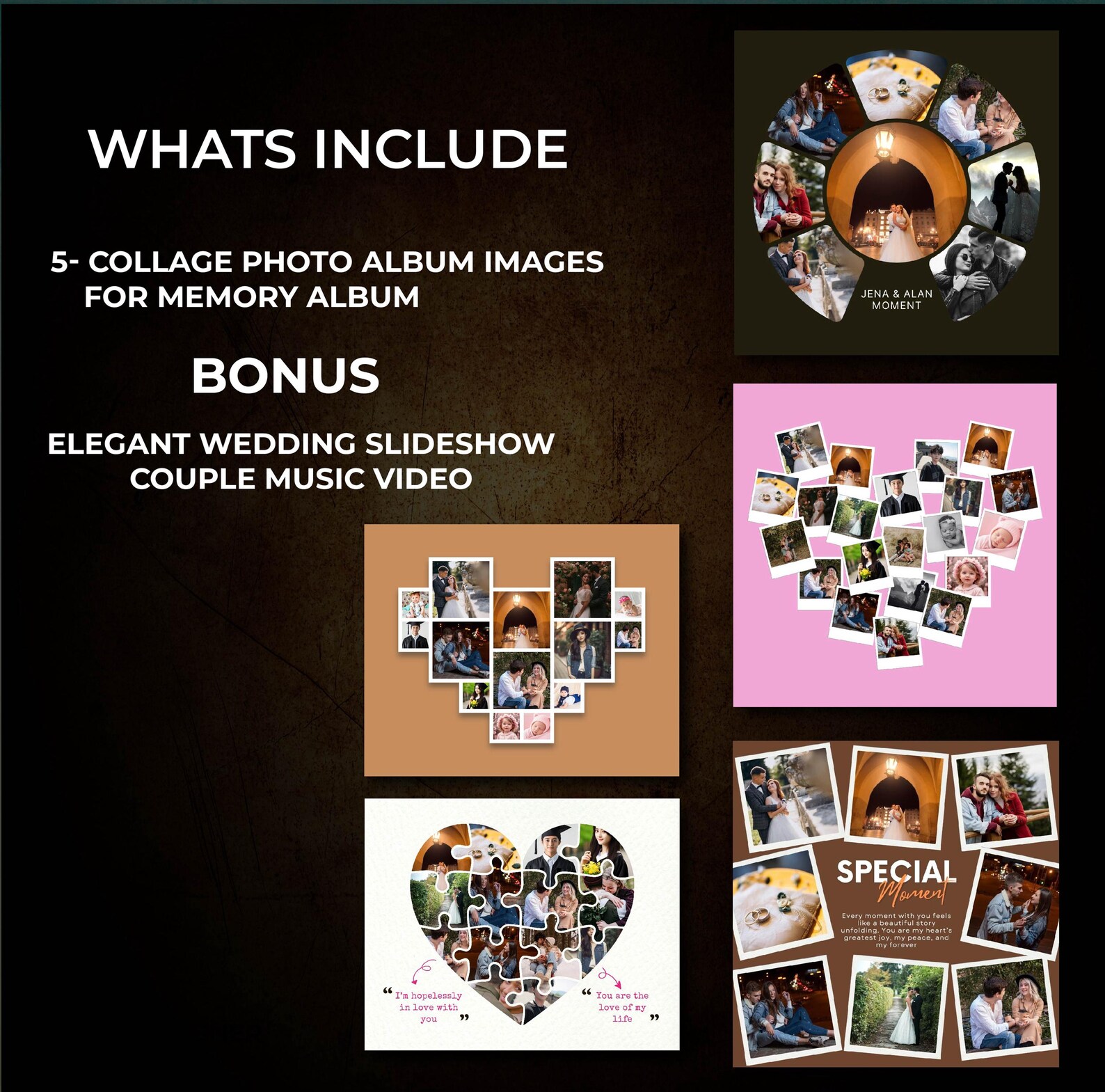Anniversary Slideshow Template: Photo Collage Album (canva Editable) - Etsy