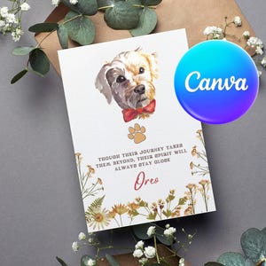 Tarjeta de condolencias para mascotas imprimible, tarjeta de condolencias para mascotas, condolencias por fallecimiento de mascota, pérdida de perro, condolencias para perros, archivo digital. Tarjeta imprimible por la pérdida de un gato.