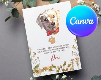 Pet Sympathy Card Printable: Custom Pet Portrait (Digital File)