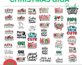 Christmas Mama Claus PNG Bundle, Xmas Sublimation Designs