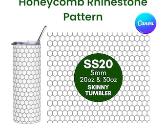 Honeycomb Rhinestone Tumbler Template, SS20 5mm (Digital Download)
