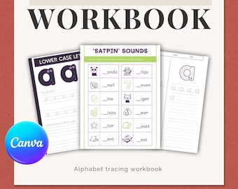 Cuaderno de ejercicios de trazado del alfabeto: Práctica de letras para la educación en casa (Descarga digital)
