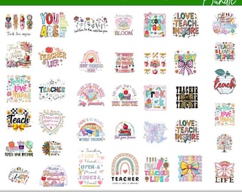 Teacher Life PNG Bundle, Teach Love Inspire (Digital Download)