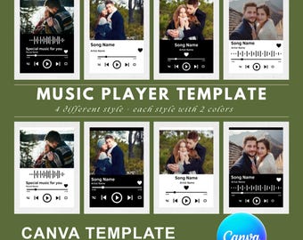 Modèle de lecteur de musique Canva : plaque de chanson modifiable (téléchargement numérique)