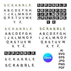 Scrabble Tiles SVG: Alphabet Letters Clipart, Family Sign (Instant Download)
