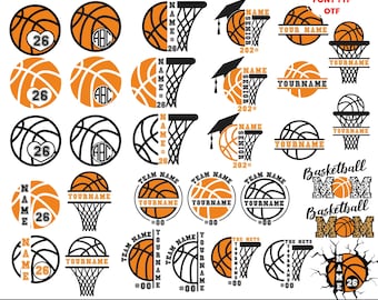 Nome personalizzato della squadra di basket in formato SVG, design fai da te (download digitale)