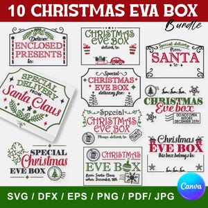 Julaftonslåda SVG-paket: DIY-jullåda (digital nedladdning)