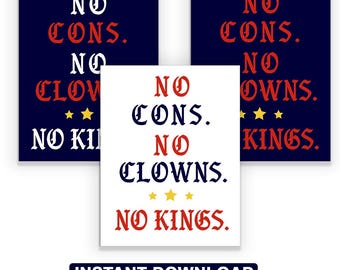 NO KINGS Protest Sign: Anti-Trump Political Poster (Digital Download, Print-Ready Files)