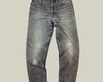 Levi's 726 Vintage Black Gray Jeans W32 Taperd Straight Distressed Orange Tab