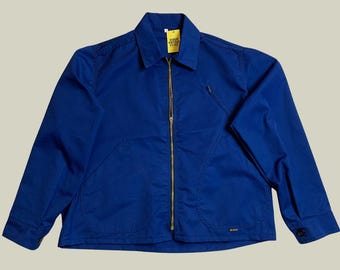 Vintage Prototype Workwear Jacket | Japanese Market Sample | Italian Made Blue Jacket | Minimal Cropped Zip Jacket