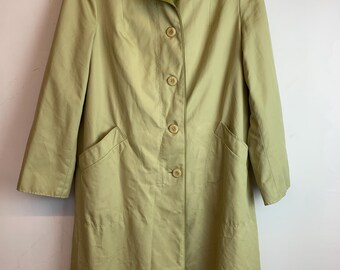 Vintage Gallery Olive Green Oversized Trench Coat Made in Korea