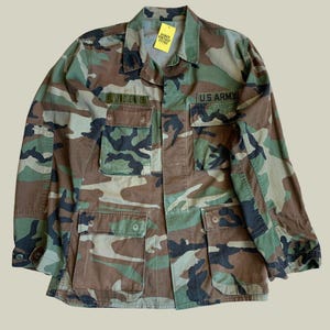 Vintage US Army Woodland BDU Jacke Fitzgerald | Militär-Tarnjacke aus den 90er Jahren | US Army Feldjacke | Militärüberschuss Woodland Tarnmuster