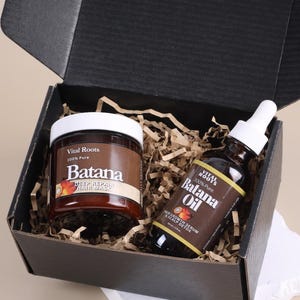 Batana Oil Gift Set  Solid & Liquid Honduran Hair Treatment Natural Hair Growth Repair Kit Perfect Gift for Her
