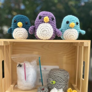 Beginner's DIY Penguin Crochet Kit: Beginner-Friendly Amigurumi with Video Tutorial, Winter Craft Kit image 1