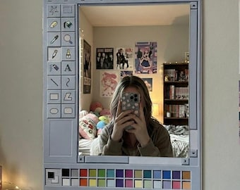 Ms Paint Mirror, Retro Windows Paint Inspired Mirror, Nostalgic Aesthetic Decor, Handmade Pixel Mirror, Paint Mirror, Gift for Designers