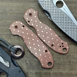 Báscula de cobre grabada en forma de PANAL para Spyderco Para 3, idea de regalo de cumpleaños, regalo de Navidad
