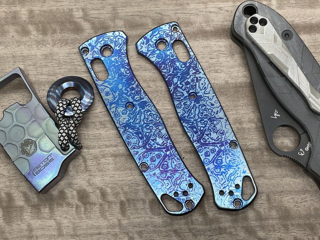 Blue ALIEN Titanium Scales for Benchmade Bugout 535 Birthday Gift Idea ...