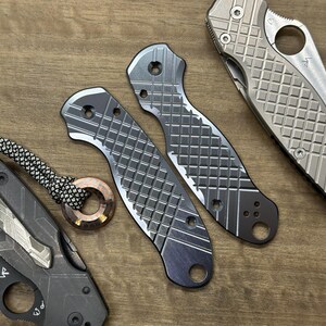 Casquillos de titanio fresados con CNC FRAG grabados en negro para Spyderco Para 3 Idea de regalo de cumpleaños Regalo de Navidad