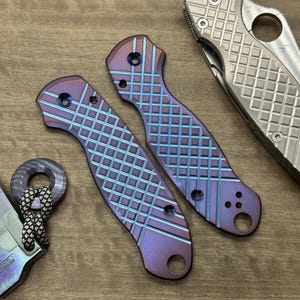 Spyderco Paramilitary 3 Titanium Frag 2-tone Blue Purple