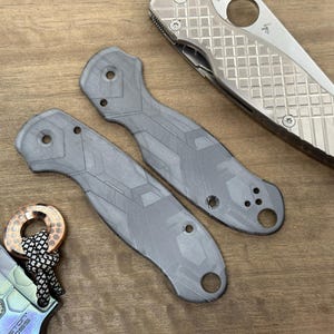 Casquillos de circonio negro grabados FALCON para Spyderco Para 3 Idea de regalo de cumpleaños Regalo de Navidad