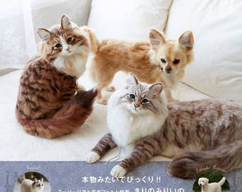 The Realistic DOGS & CATS Craft Wool Felt Book Needle Felting Book - Japanese Craft Book