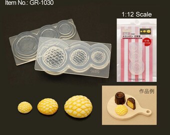 Air Dry Clay Uv Resin Clay Mold Melon Pan Mold Japanese Melon Bread Miniature Dollhouse Food Polymer Clay Melon Bread Mold Dexis Iberica Molds Craft Supplies Tools