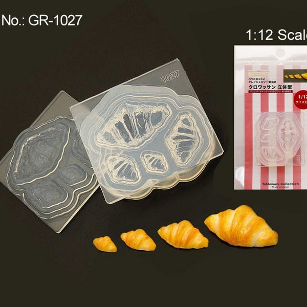 Moule molle de silicone de haute qualité 1:12 Échelle Croissant Moule à moule Sandwich sandwich, Mini Faux Aliment pour la résine UV et l'argile polymère GR-1027