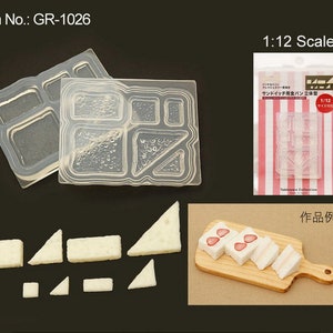 High Quality Silicone Soft Mold 1:12 Scale Triangle Bread Slice Mold Sandwich Mold,Mini Fake Food for UV Resin and Polymer Clay GR-1026