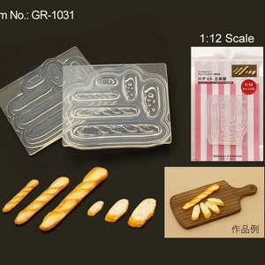 High Quality Silicone Soft Mold 1:12 Scale French Baguette Bread Mold Mini Fake Food for UV Resin and Polymer Clay GR-1031
