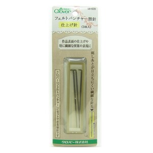 May include: A package of three felt punch needles for finishing felt projects. The needles are in a clear plastic case with a white background. The package is labeled "Clover Felt Punch Needle Replacement Needles Finishing Needles (3 pack)"