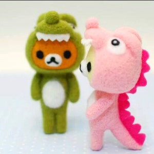 Needle Felting Rilakkuma Series DIY Dinosaur Rilakkuma | Etsy