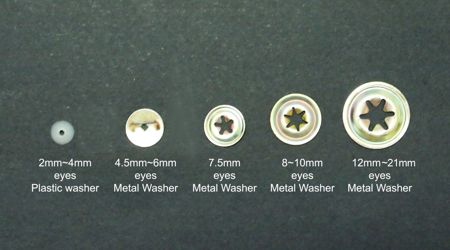 Animal Craft Eyes With Black Centers & Metal Washers - 20mm, Blue, 4 Pieces For DIY Toys & Decor - View #8