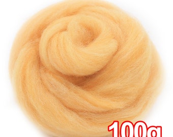 100g Super Fast felting Short Fiber Wool Perfect in Needle Felt and Wet Felt Mixed Yellow orange V841