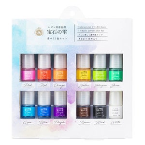 Padico Colorants for UV-LED Resin 12 Basic Jewel Color Set (Transparent Color)  2ml x 12 bottle #403295