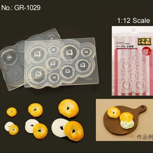 High Quality Silicone Soft Mold 1:12 Scale Bread Mold, Bagel Mold,  Sandwich Mold,Mini Fake Food for UV Resin and Polymer Clay GR-1029