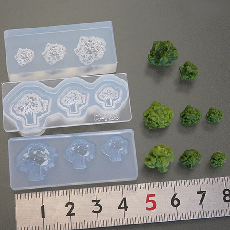 Lovely food series 3D broccoli Mold High Quality Silicone Soft Mold For Clay Resin UV Resin from Japan C-723