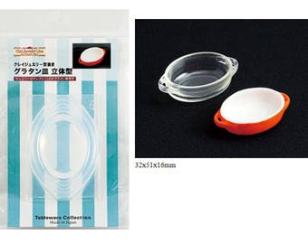 3D Gratin dish DIY Grace 3D die-cutting High Quality Silicone Soft Mold For Clay / Resin / UV Resin/ Soap from Japan GR-147