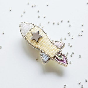 Anne&#39;s beaded embroidery Kit rocket Brooch Lemon flavor  --- Japan Material Kit PHC-017-1