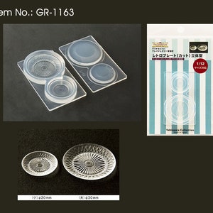 High Quality Silicone Soft Mold 1:12 Scale 3D Mini Retro Plate (Stripe) Mini Fake Food for UV Resin and Polymer Clay GR-1163