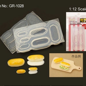 High Quality Silicone Soft Mold 1:12 Scale Bread Mold, Bunwich Mold, Sandwich Mold,Mini Fake Food for UV Resin and Polymer Clay GR-1028