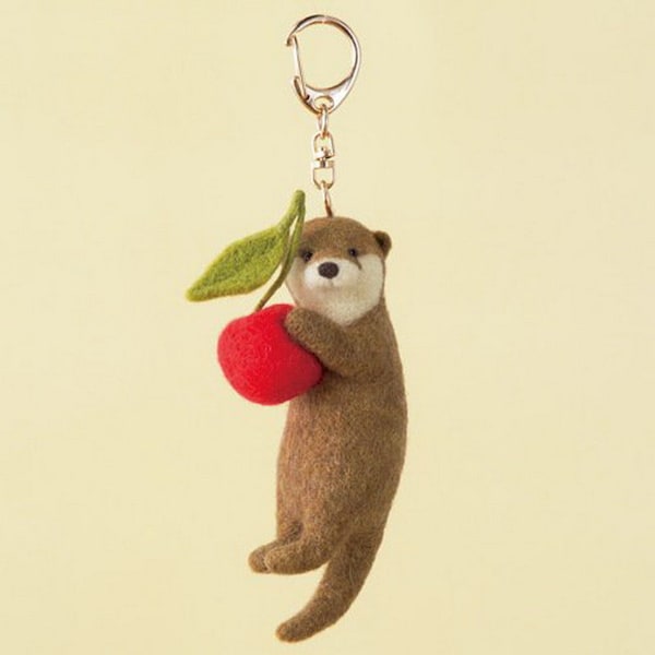 Otter and Cherry DIY handmade Wool Felt kit - Japanese kit package H441-606