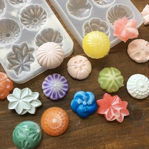 Wagashi Mold 2 options choice from High Quality Silicone Soft Mold For Clay / Resin / UV Resin/ Soap MOLD-C-003
