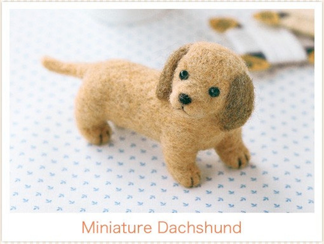 Japanese Felt Wool Dog Kit Package - Miniature Dashshund DIY