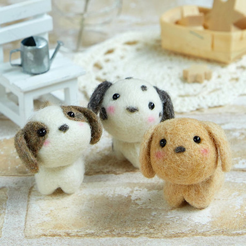 DIY Handmade Wool Felt Kit Little Puppy Japanese Kit Package Etsy