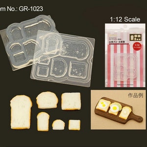 High Quality Silicone Soft Mold 1:12 Scale Bread Mold Toast Mold Sandwich Mold,Mini Fake Food for UV Resin and Polymer Clay GR-1023