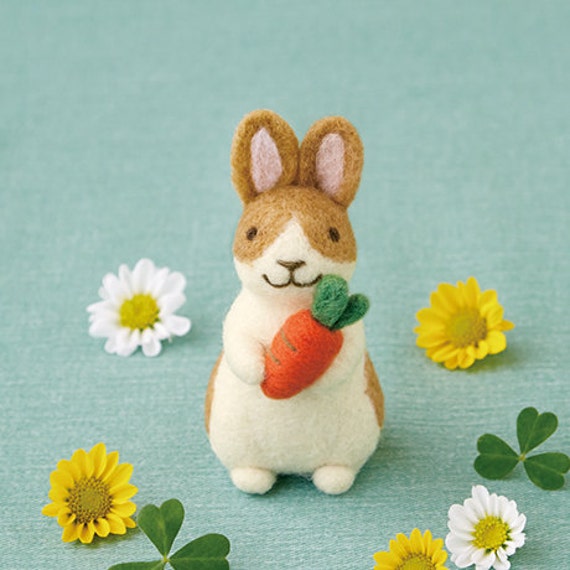 DIY handmade Wool Felt kit Little Rabbit Japanese kit Etsy
